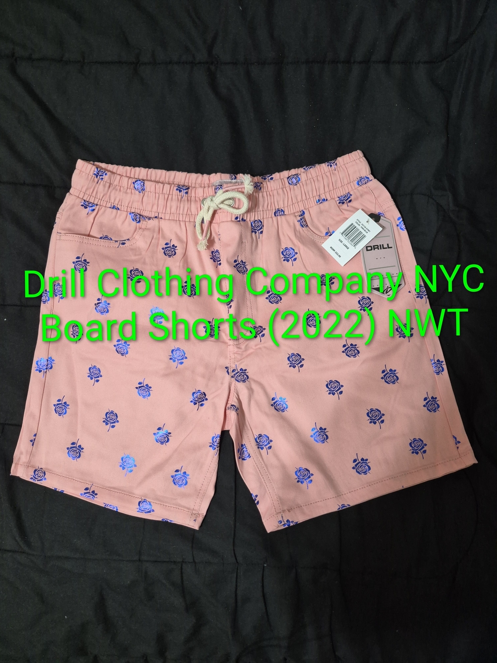 Drill Clothing Company NYC Men's Floral Board Shorts in Pink Sz Large NWT
